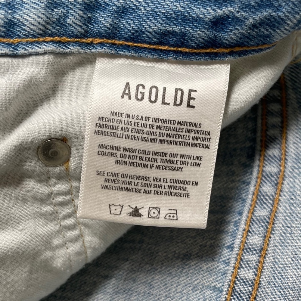 AGOLDE Criss Cross Upsized Jeans in Suburbia Size 25 Light Wash Denim - Picture 9 of 11